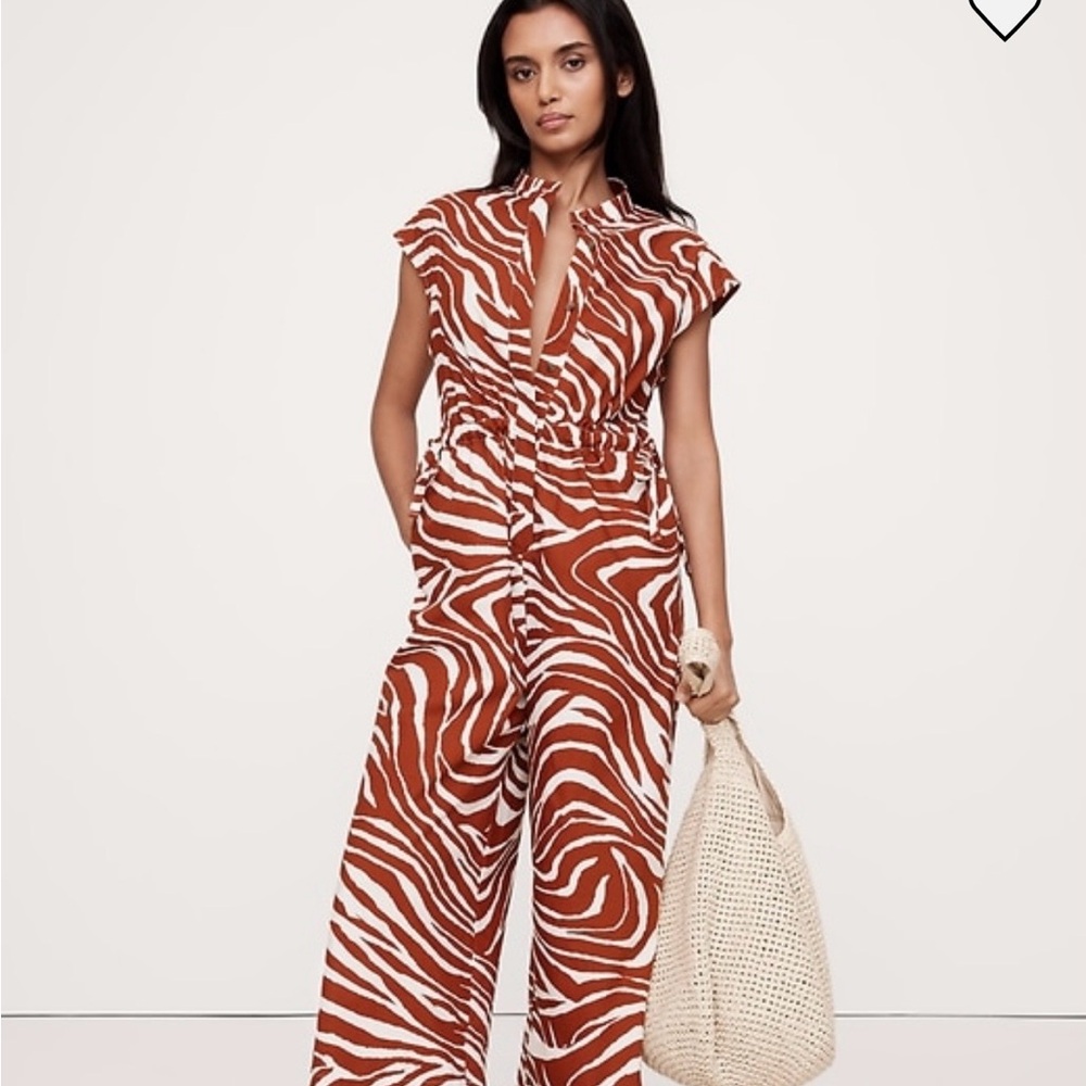 “White Lotus” collection Zebra Print Jumpsuit